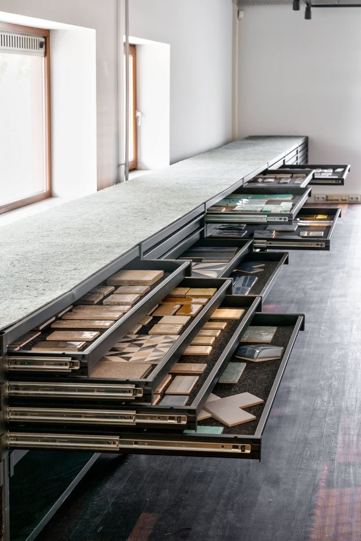 Hardwood flooring samples on display